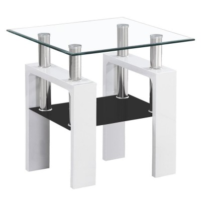 Стол журнальный SIGNAL LISA D прозрачный/белый